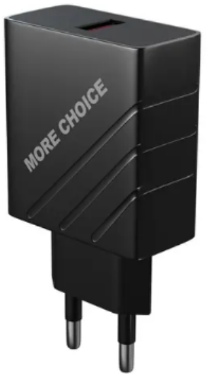 зарядное устройство сетевое more choice nc51qc 1usb 3.0a qc3.0 быстрая зарядка black