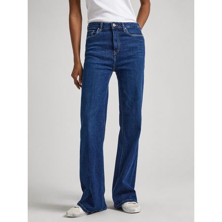 джинсы-клеш slim fit с высокой посадкой 26/30 синий