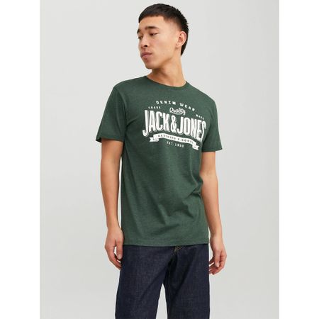 футболка с круглым вырезом jjelogo s зеленый