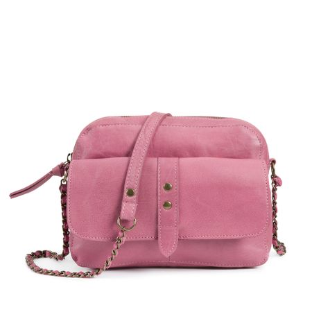 сумка из кожи janni с ремешком единый размер розовый