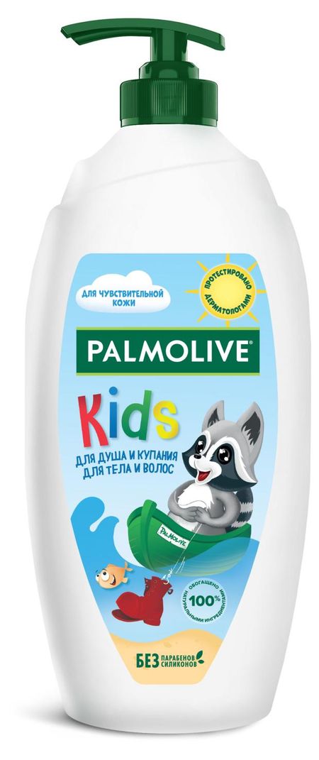 гель для душа детский palmolive kids с маслом миндаля для тела и волос от 3 лет