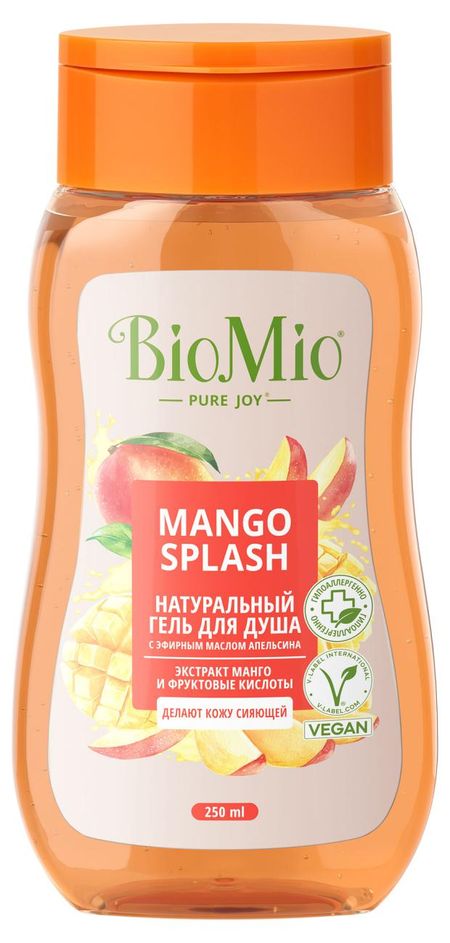 гель для душа biomio с экстрактом манго