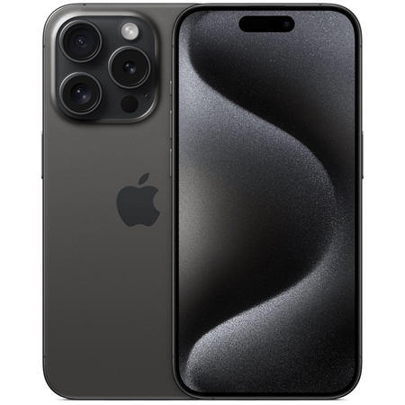 мобильный телефон apple iphone 15 pro 128gb dual: nano sim + esim titanium black (титановый чёрный)