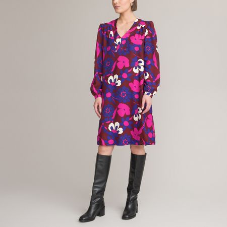 платье-миди прямое signature с цветочным принтом 56 фиолетовый