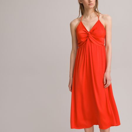 платье с тонкими бретелями 46 оранжевый